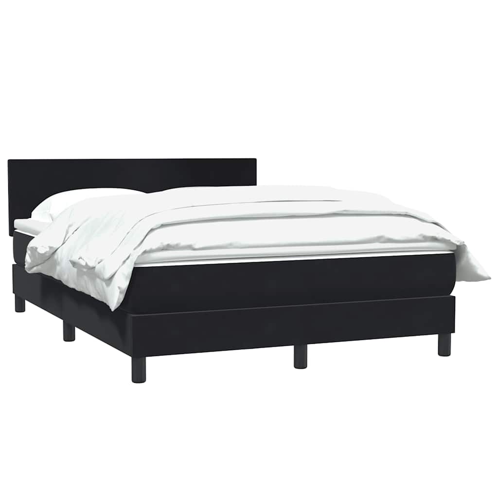 Boxspring met matras fluweel zwart 160x220 cm
