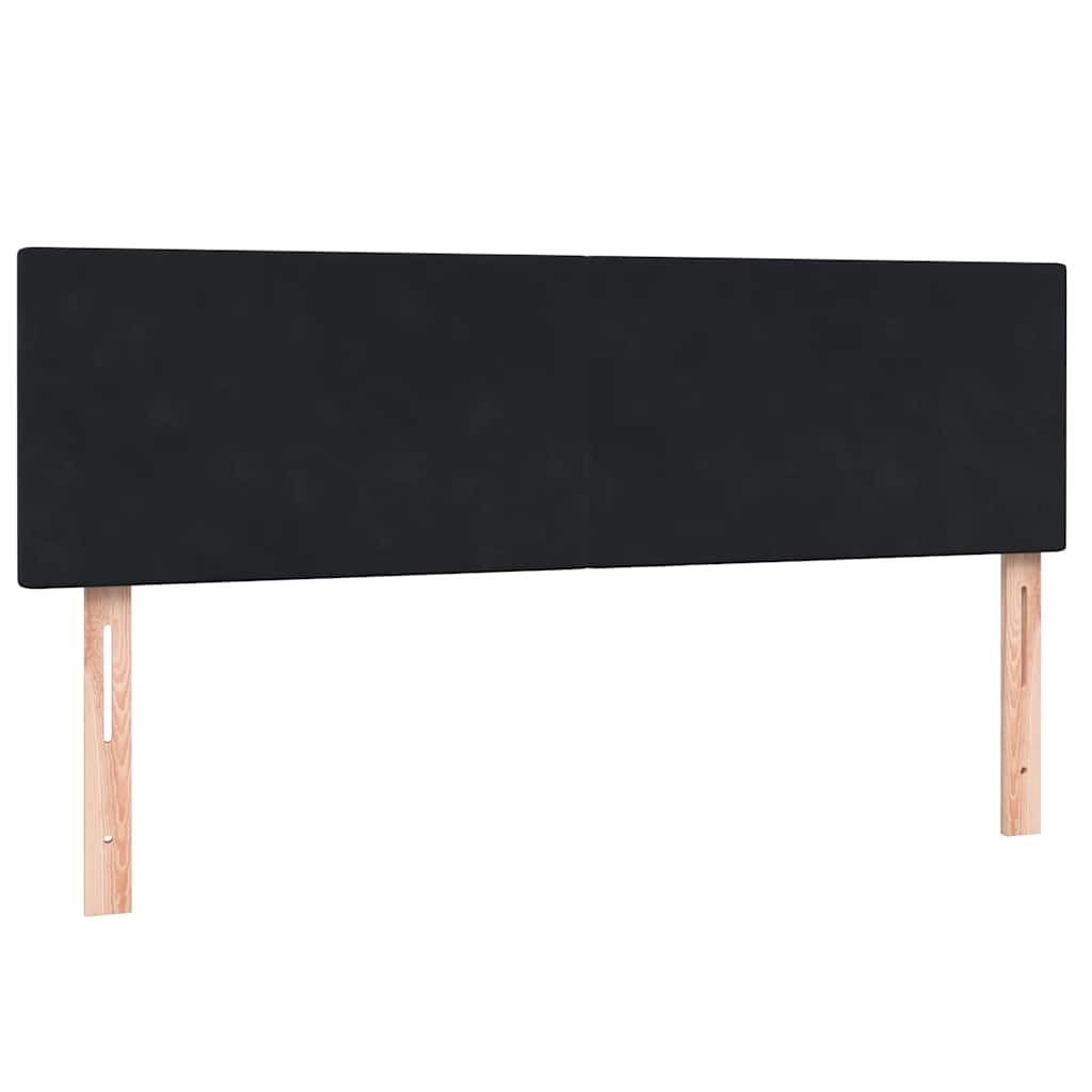 Boxspring met matras fluweel zwart 160x220 cm