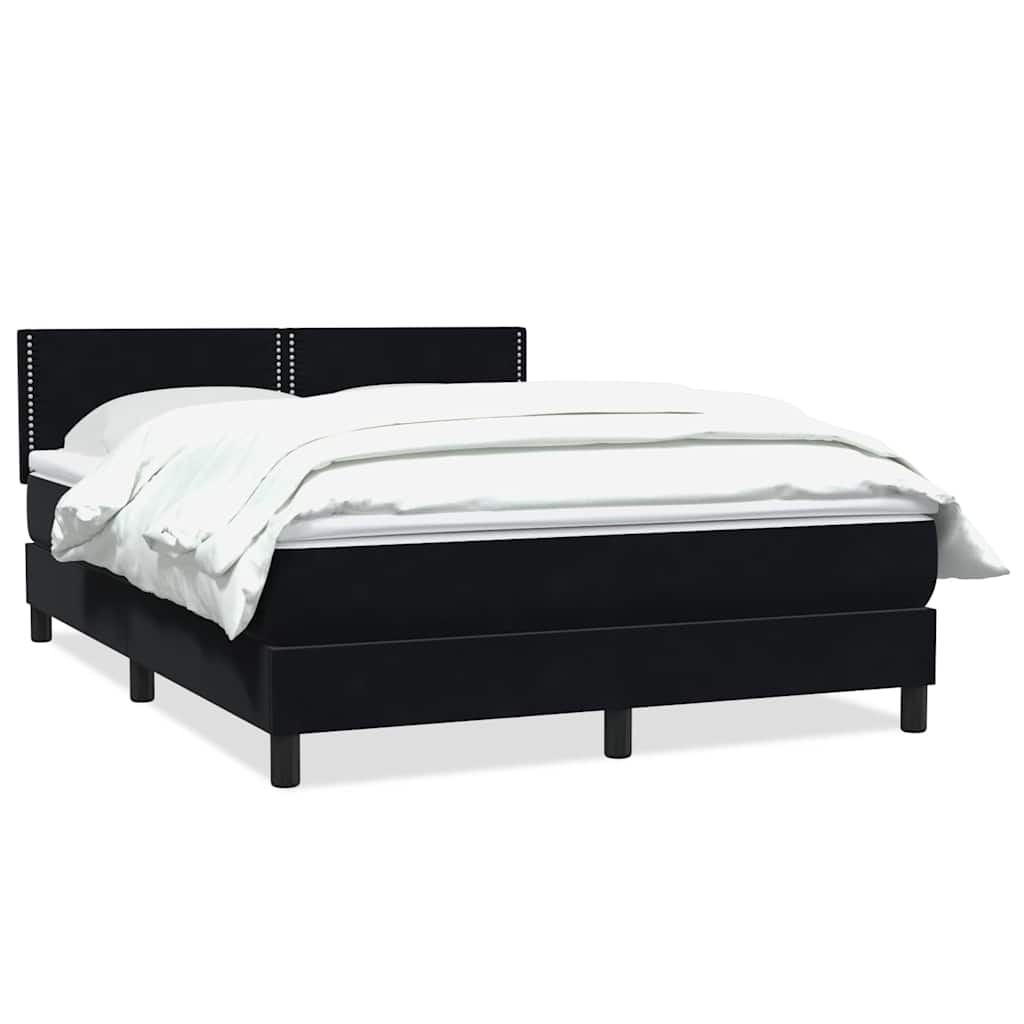 Boxspring met matras fluweel zwart 160x220 cm