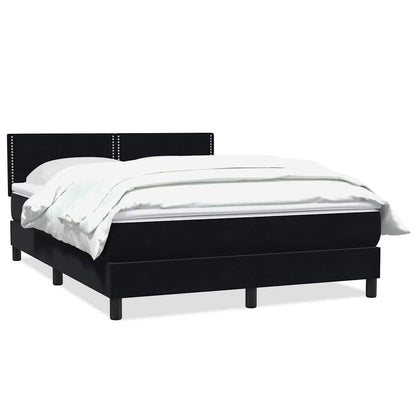 Boxspring met matras fluweel zwart 160x220 cm