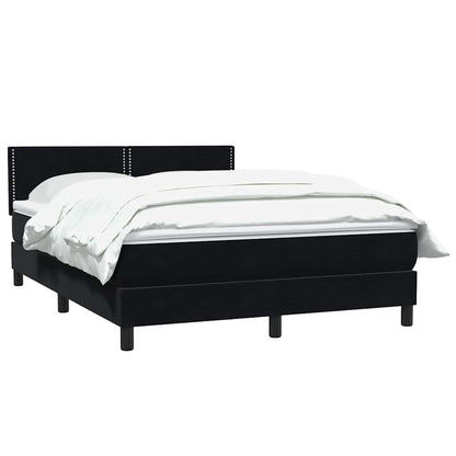 Boxspring met matras fluweel zwart 160x220 cm
