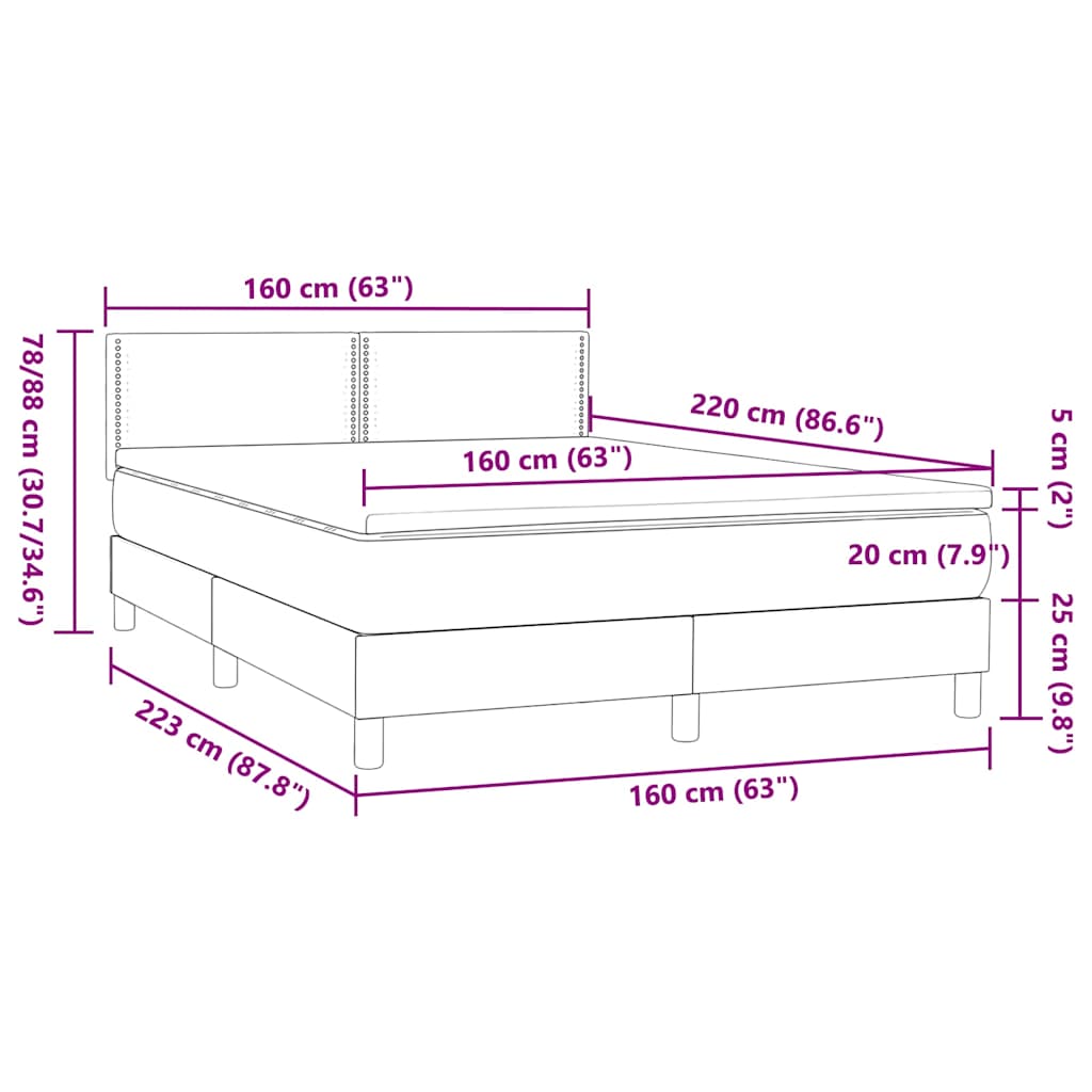 Boxspring met matras fluweel zwart 160x220 cm