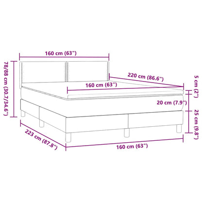 Boxspring met matras fluweel zwart 160x220 cm