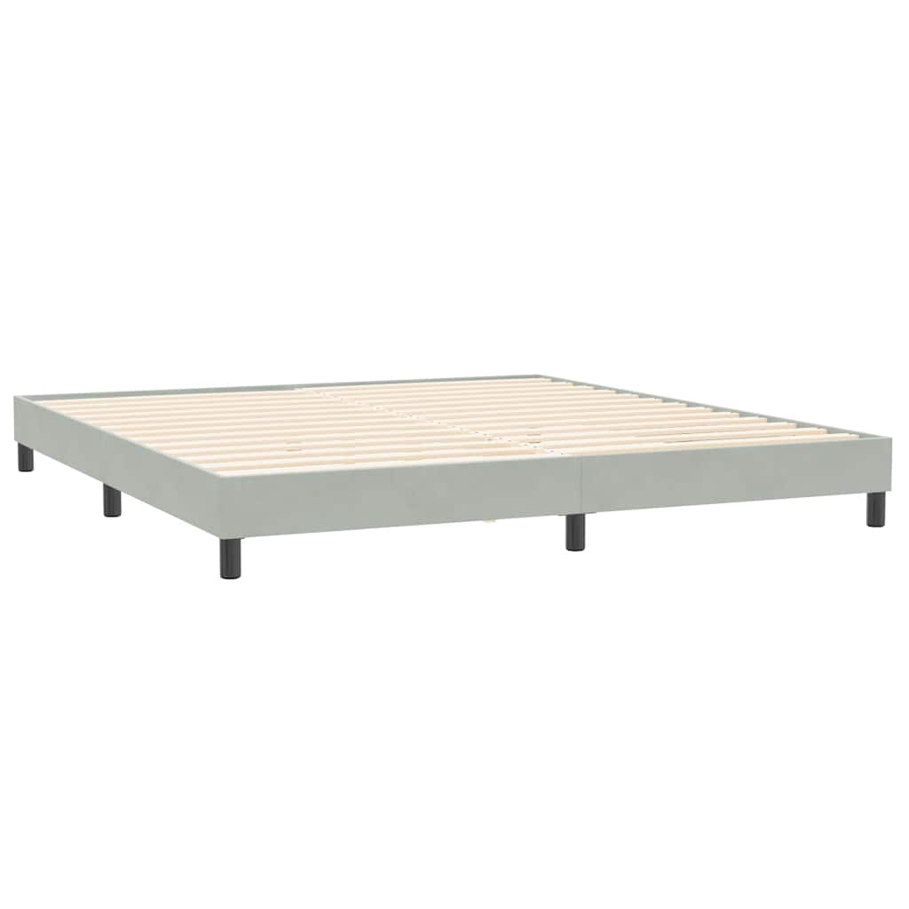 Boxspring met matras fluweel lichtgrijs 180x220 cm