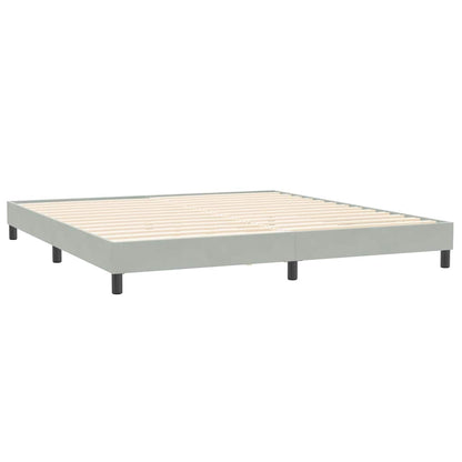 Boxspring met matras fluweel lichtgrijs 180x220 cm