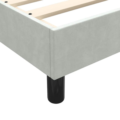 Boxspring met matras fluweel lichtgrijs 180x220 cm