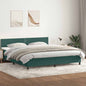 Boxspring met matras fluweel donkergroen 180x220 cm