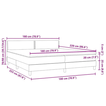 Boxspring met matras fluweel roze 180x220 cm