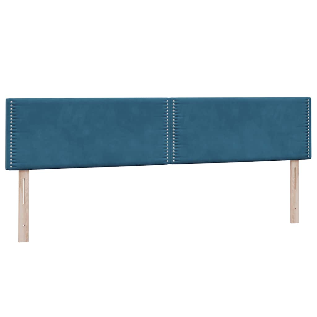 Boxspring met matras fluweel donkerblauw 200x220 cm