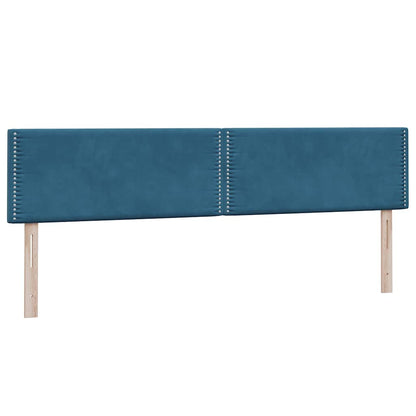 Boxspring met matras fluweel donkerblauw 200x220 cm