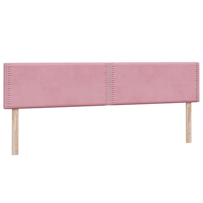 Boxspring met matras fluweel roze 200x220 cm