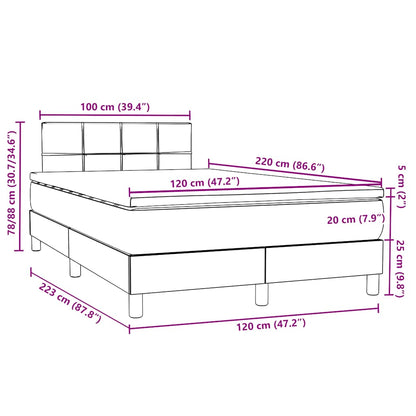 Boxspring met matras fluweel zwart 120x220 cm