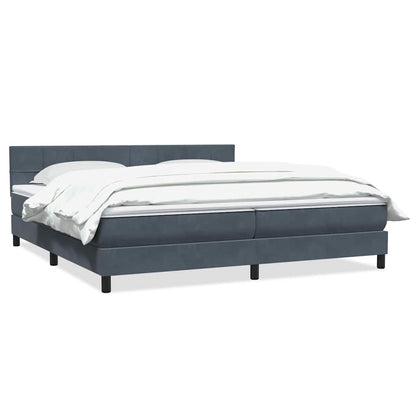 Boxspring met matras fluweel donkergrijs 180x220 cm