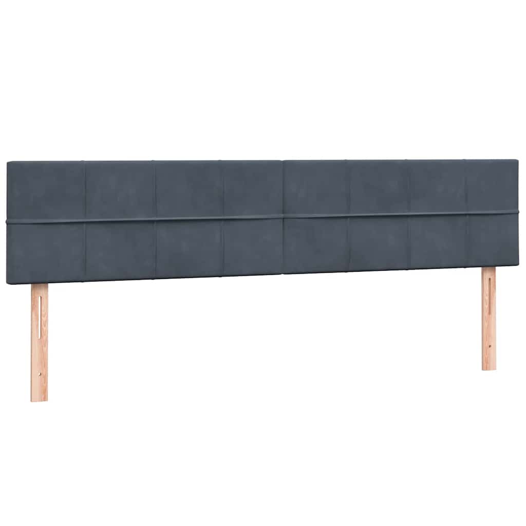 Boxspring met matras fluweel donkergrijs 180x220 cm