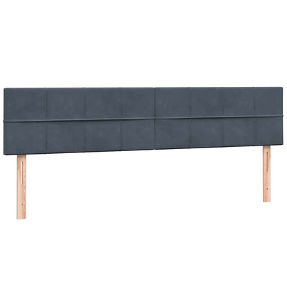 Boxspring met matras fluweel donkergrijs 180x220 cm