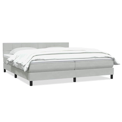 Boxspring met matras fluweel lichtgrijs 200x220 cm