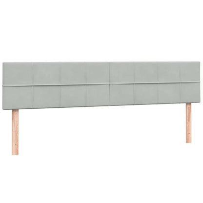 Boxspring met matras fluweel lichtgrijs 200x220 cm