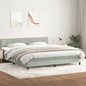 Boxspring met matras fluweel lichtgrijs 200x220 cm
