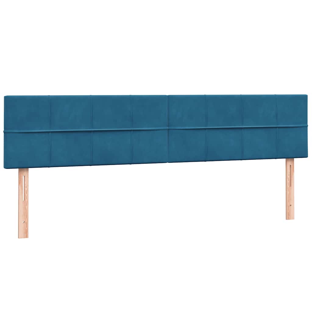 Boxspring met matras fluweel donkerblauw 200x220 cm