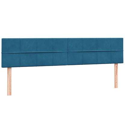 Boxspring met matras fluweel donkerblauw 200x220 cm