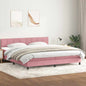 Boxspring met matras fluweel roze 200x220 cm