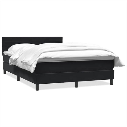Boxspring met matras fluweel zwart 160x210 cm