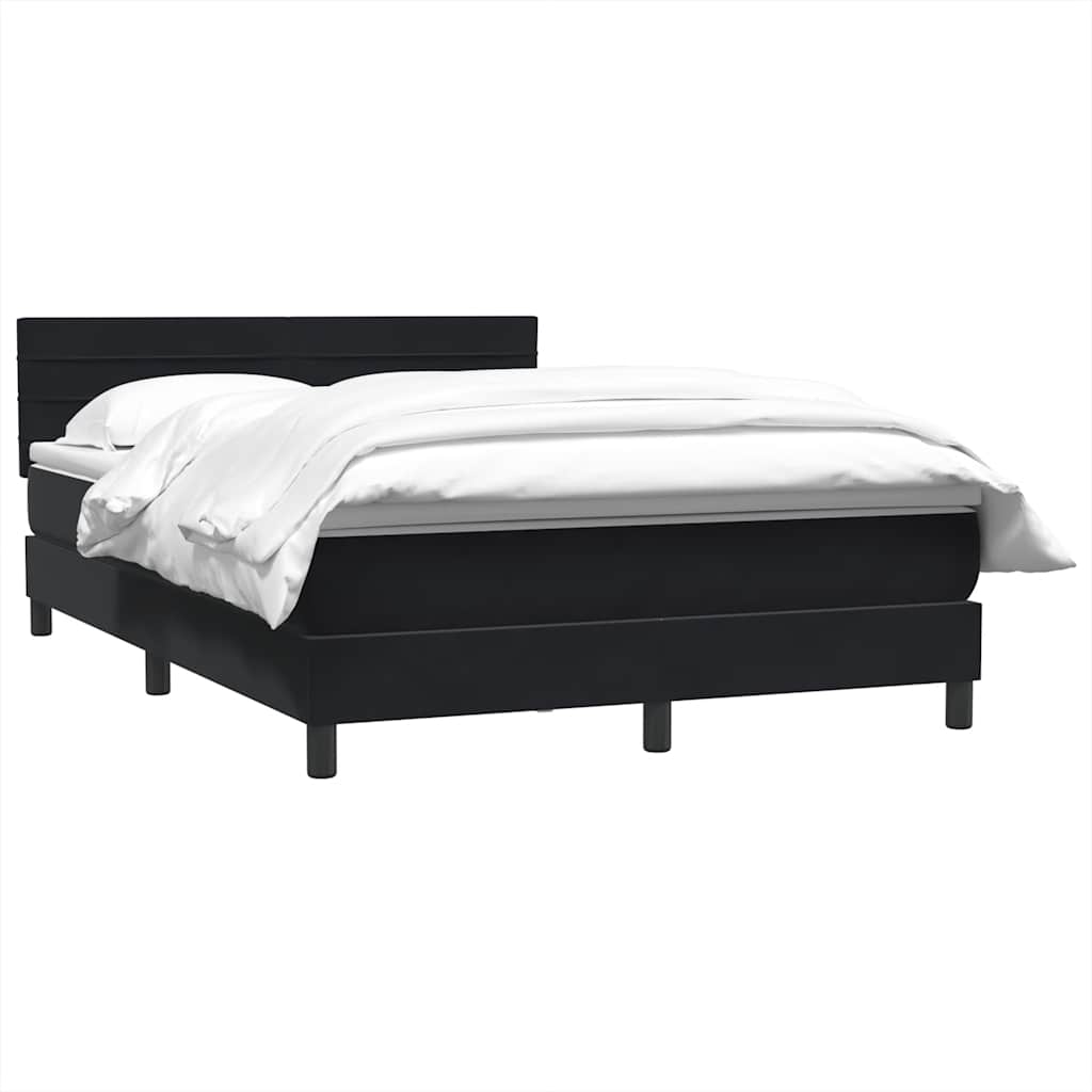 Boxspring met matras fluweel zwart 160x210 cm