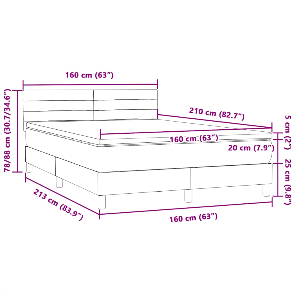Boxspring met matras fluweel zwart 160x210 cm