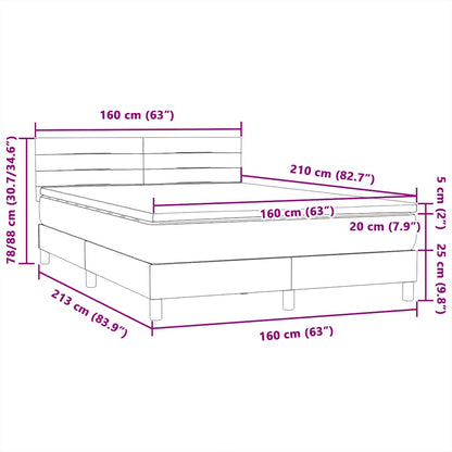 Boxspring met matras fluweel zwart 160x210 cm