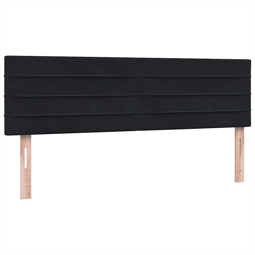 Boxspring met matras fluweel zwart 160x210 cm