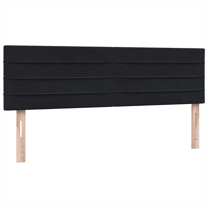 Boxspring met matras fluweel zwart 160x210 cm
