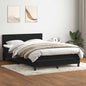 Boxspring met matras fluweel zwart 160x210 cm