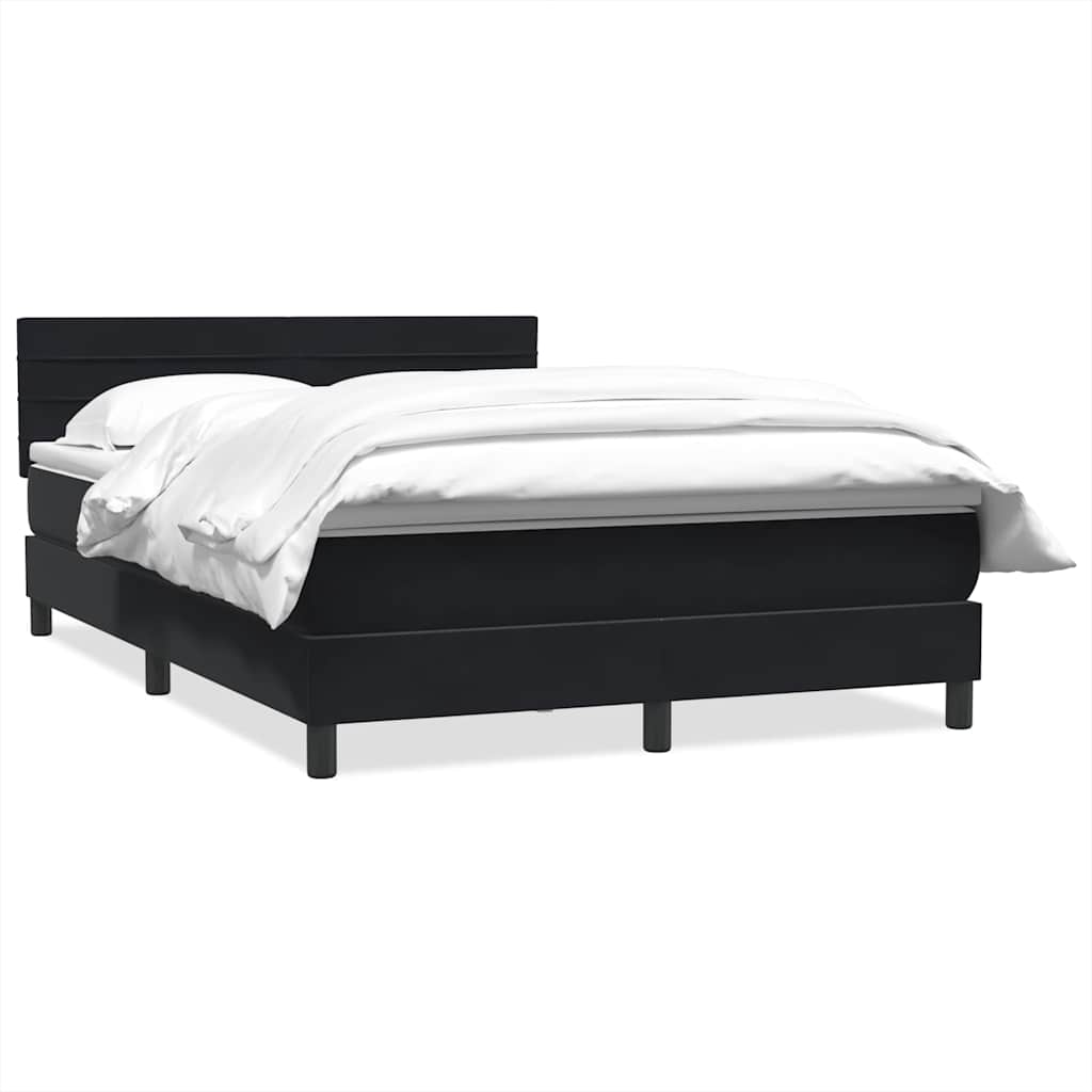 Boxspring met matras fluweel zwart 160x220 cm