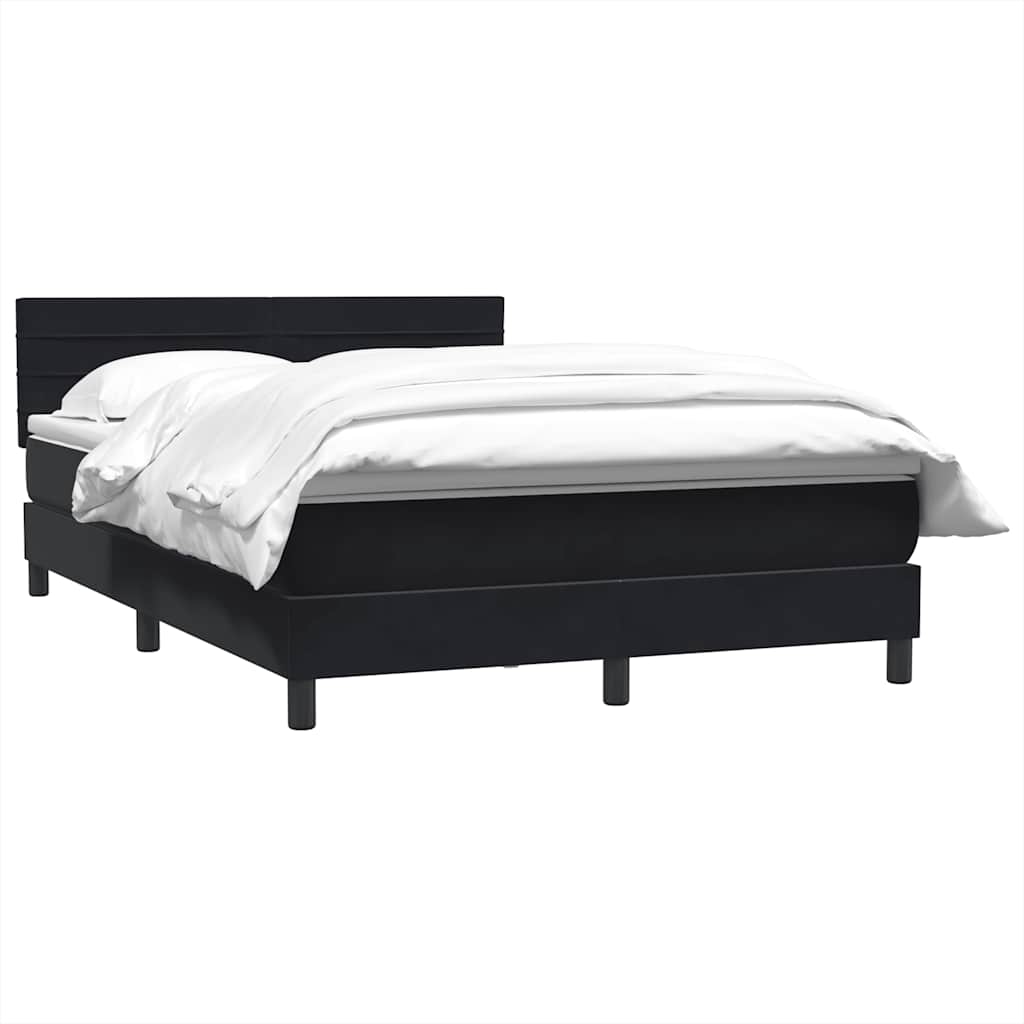 Boxspring met matras fluweel zwart 160x220 cm