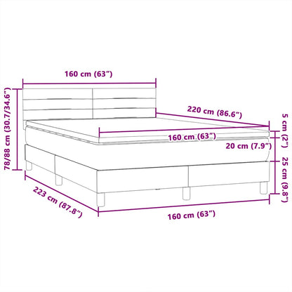 Boxspring met matras fluweel zwart 160x220 cm