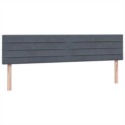 Boxspring met matras fluweel donkergrijs 180x220 cm