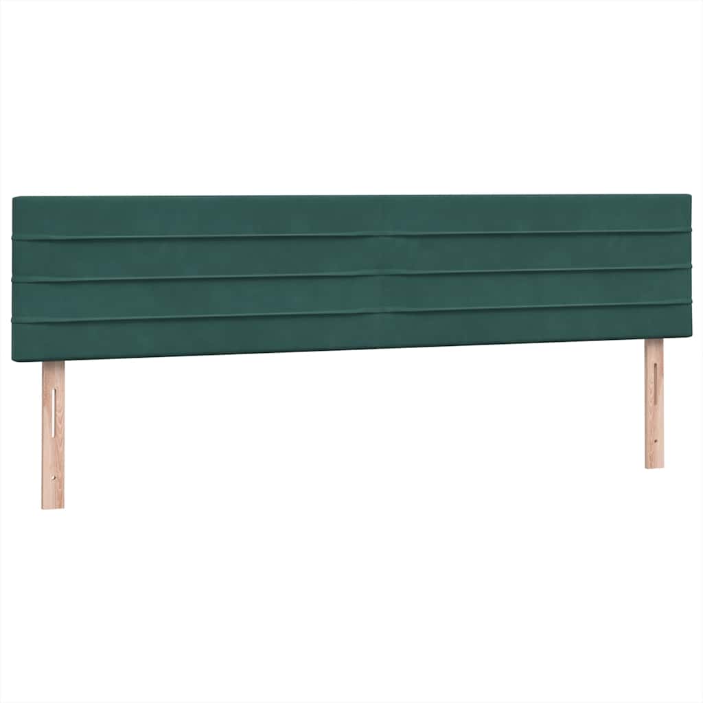 Boxspring met matras fluweel donkergroen 180x220 cm