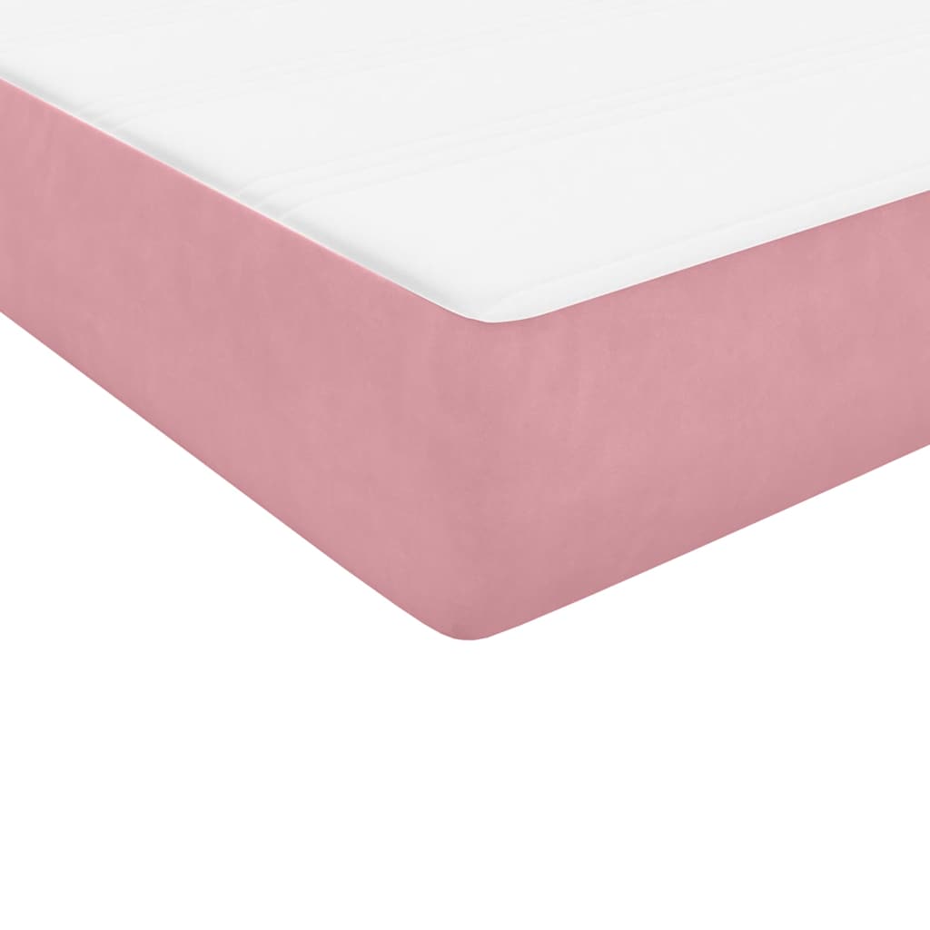 Boxspring met matras fluweel roze 180x220 cm
