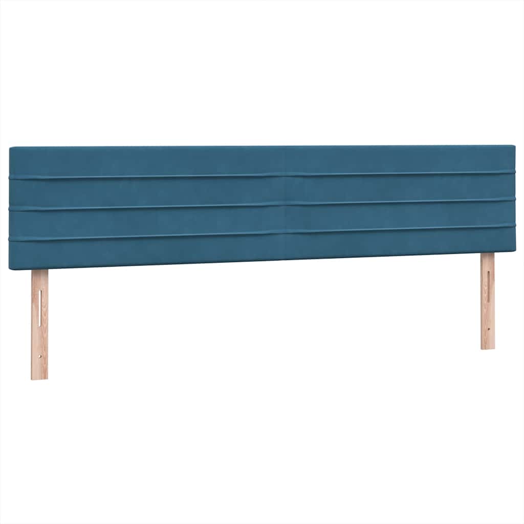 Boxspring met matras fluweel donkerblauw 200x220 cm