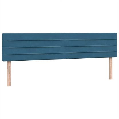 Boxspring met matras fluweel donkerblauw 200x220 cm