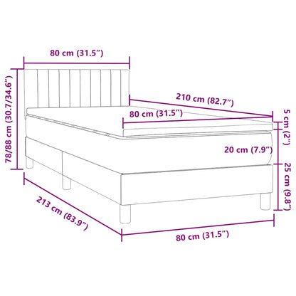 Boxspring met matras fluweel donkerblauw 80x210 cm