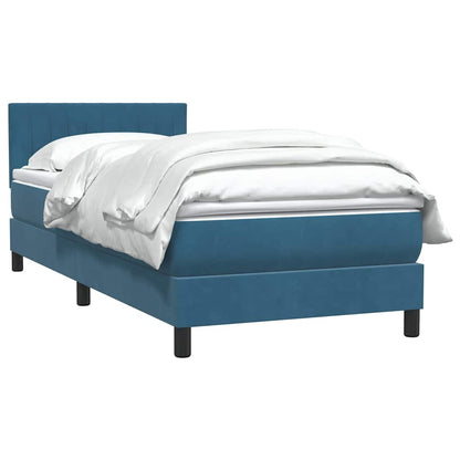 Boxspring met matras fluweel donkerblauw 80x210 cm