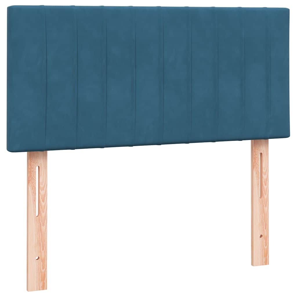 Boxspring met matras fluweel donkerblauw 80x210 cm