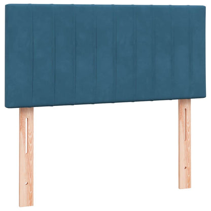 Boxspring met matras fluweel donkerblauw 80x210 cm