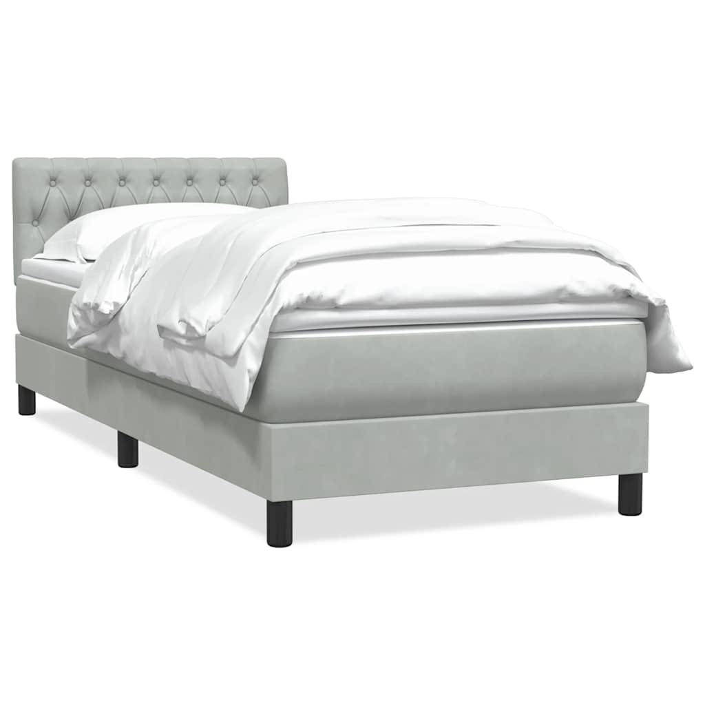 Boxspring met matras fluweel lichtgrijs 80x210 cm