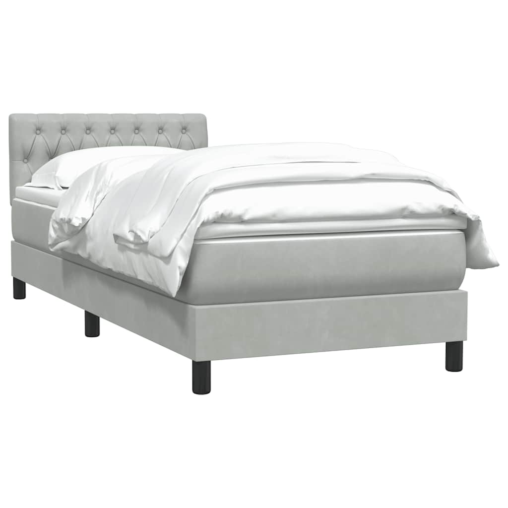 Boxspring met matras fluweel lichtgrijs 80x210 cm