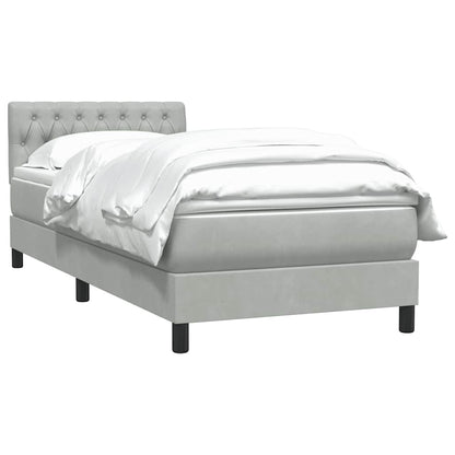 Boxspring met matras fluweel lichtgrijs 80x210 cm