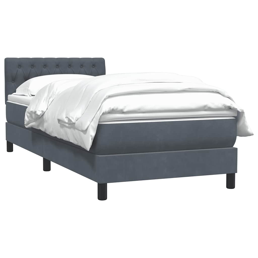 Boxspring met matras fluweel donkergrijs 80x220 cm