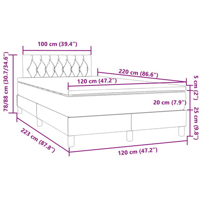 Boxspring met matras fluweel zwart 120x220 cm