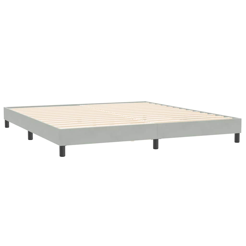 Boxspring met matras fluweel lichtgrijs 180x220 cm